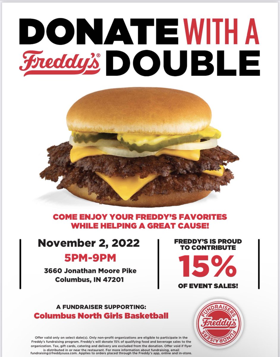 BulldogsCN's tweet photo. Come support the girls basketball program at Freddy’s on November 2 https://t.co/kZDaQDXhX7