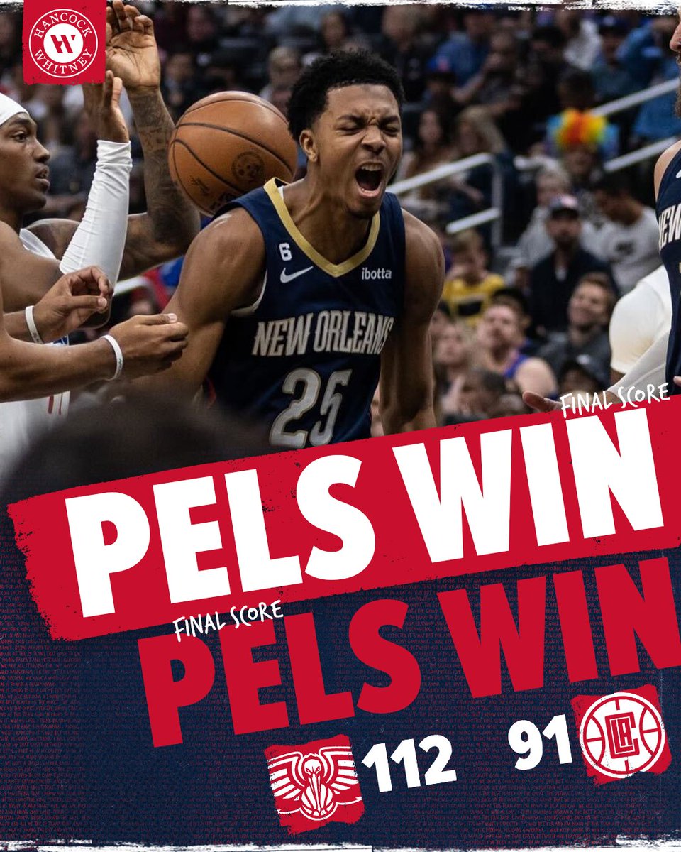 PelicansNBA's tweet photo. Hollywood Swingin'

#Pelicans | @HancockWhitney https://t.co/nm5Rm0ud1V