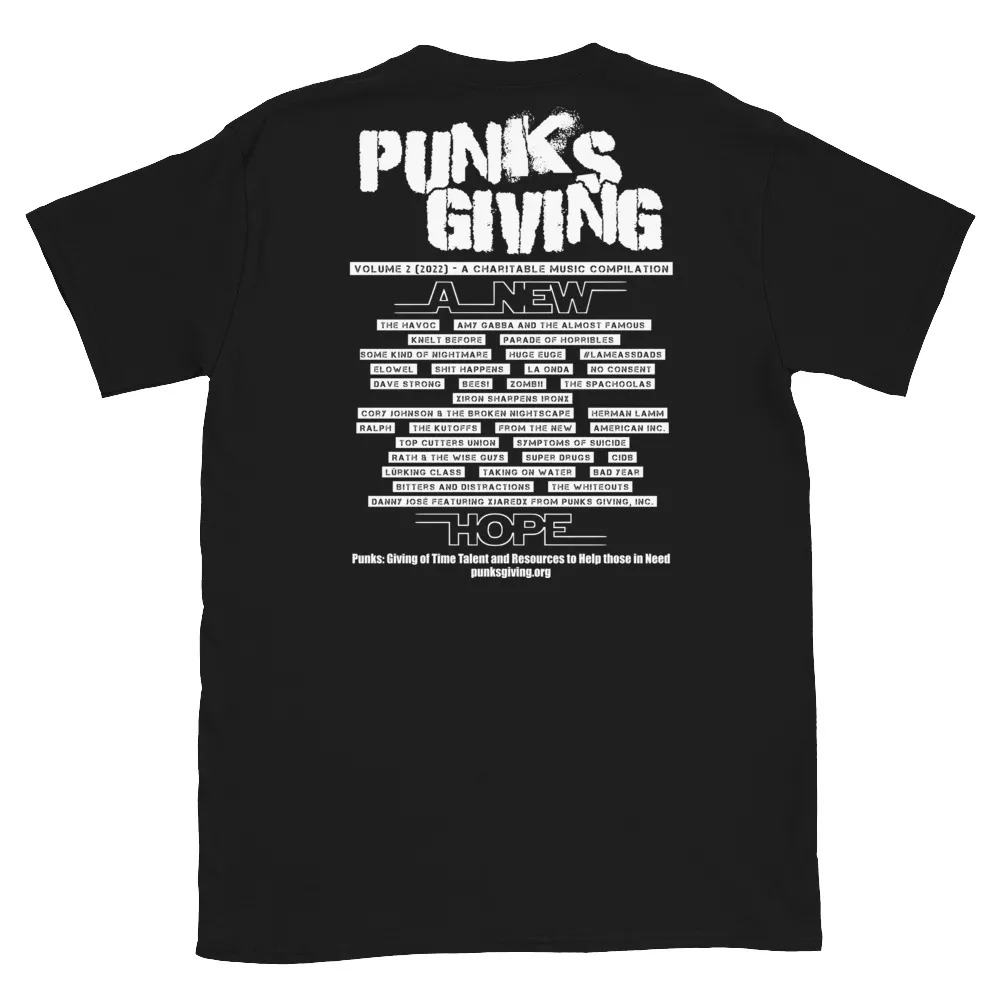 PunksGiving's tweet photo. Punks Giving Volume 2 "A New Hope" T-Shirt also available featuring all the bands that donated tracks this year!
Get your at https://t.co/WMXUfDWHSS and bundle it with the CD at a bundled value price for both!

#PunksGiving #Volume2  #ANewHope #Punk  #nonProfit #fundraiser https://t.co/tUKwlxy7J7
