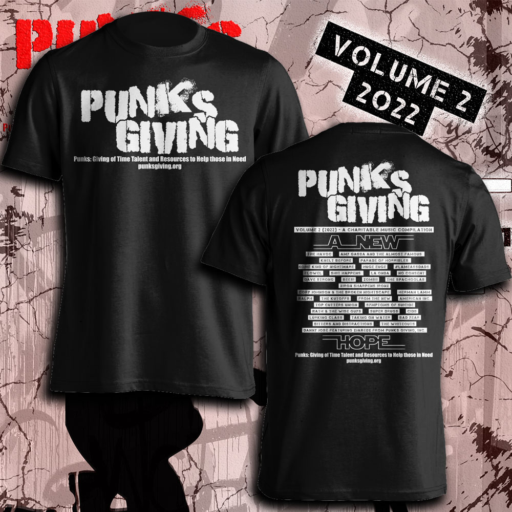 PunksGiving's tweet photo. Punks Giving Volume 2 "A New Hope" T-Shirt also available featuring all the bands that donated tracks this year!
Get your at https://t.co/WMXUfDWHSS and bundle it with the CD at a bundled value price for both!

#PunksGiving #Volume2  #ANewHope #Punk  #nonProfit #fundraiser https://t.co/tUKwlxy7J7