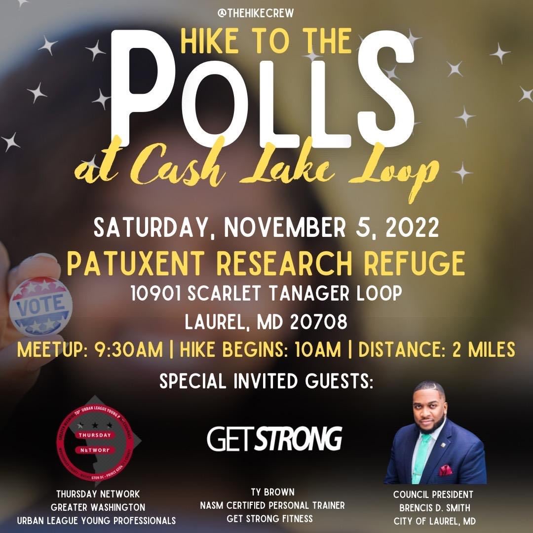 Join us with the Hike Crew on November 5th. It’s time to #VOTE y’all. Are you ready ?? Register at thursdaynetwork.org