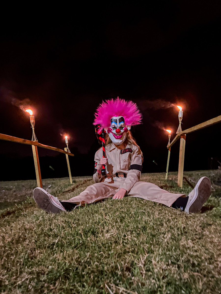 JaciWeidemann's tweet photo. Y’all check out me and my crews scary costumes from last night! Family put on a little scary trail for some kiddos, giving me a reason to bust out my iPhone camera and take some cool photos 🎃📸 #Scarers https://t.co/Y47AlVhQHO