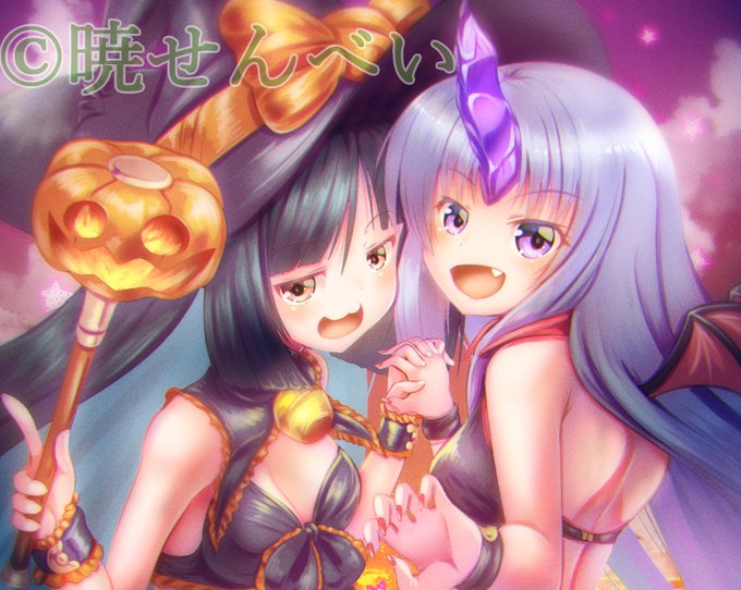 全体描いてあるのはシエンで公開しちゃってますが、「「お菓子くれても悪戯しちゃるぞ～～☆★☆」」
な(合法かつ健全)ろり枠2人組です🍵
#ハロウィンイラスト 