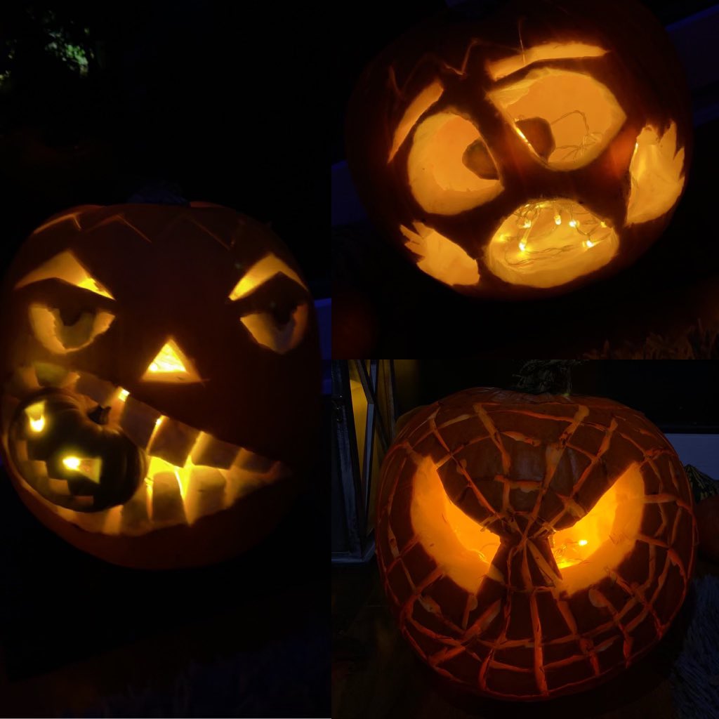 It gets competitive when the kids are grown up 😂 Here are our efforts 🎃 Happy Halloween 👻