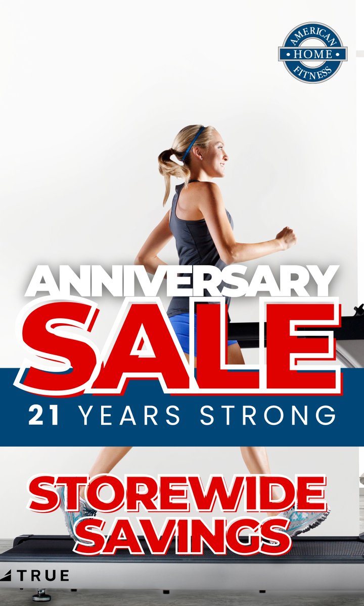 amhomefitness's tweet image. We're 21 years old...come celebrate with us!
It's the American Home Fitness Anniversary Sale. Storewide savings that you don't want to miss. Visit any of our 8 stores to save!
.
.
. 
#iamahf #fitness #ahf #americanhomefitness #fitnessthatfitsyourlife #treadmill #e...