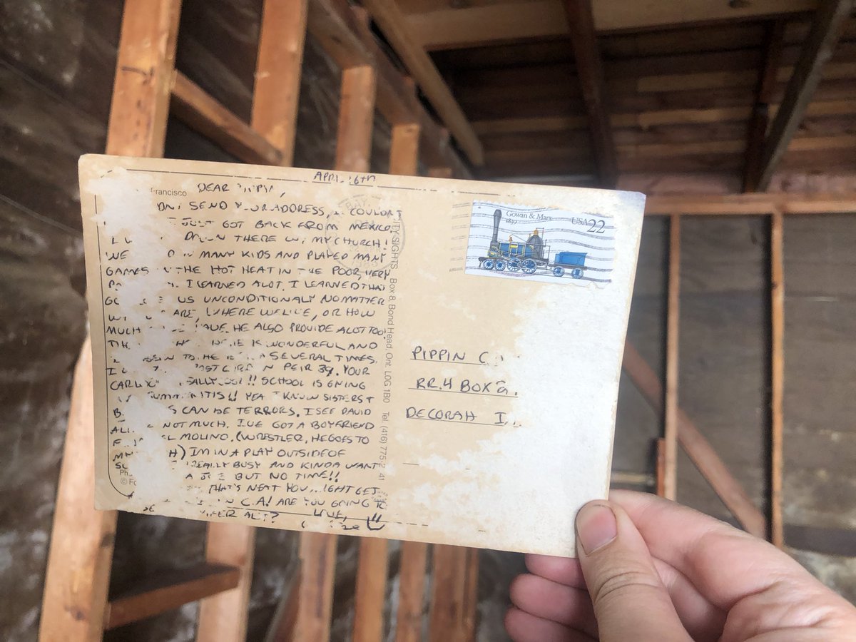 mughnet_'s tweet photo. While remodeling our garage found this postcard from San Francisco tucked behind the drywall.
#ArchivistAtWork https://t.co/dLnC23NJ8r