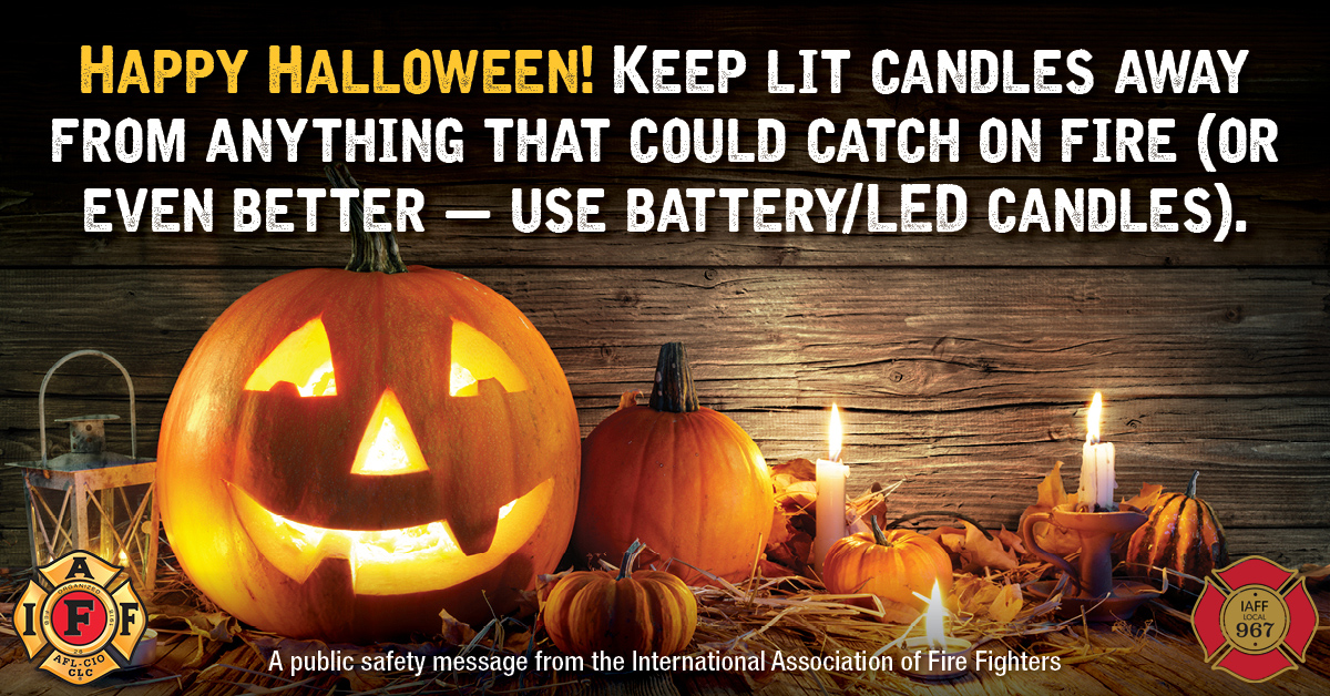 Getting ready for Halloween? A simple change from candles to  battery or led candles can help prevent fires in the home.