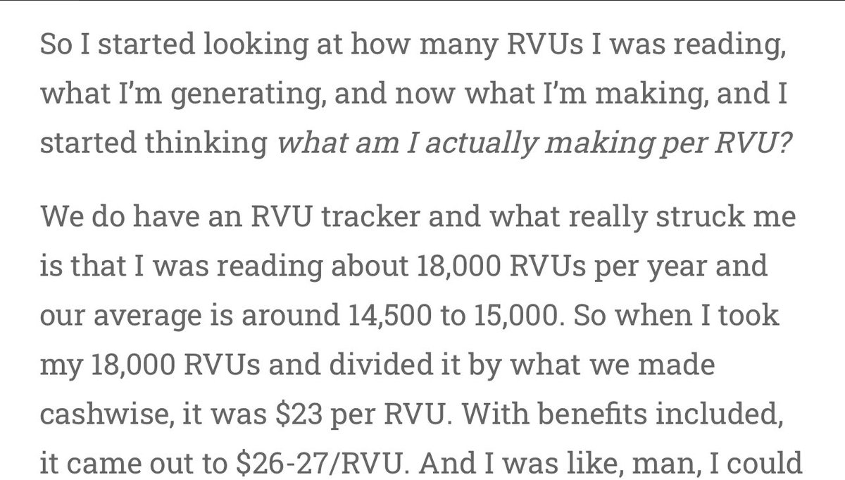 Doctor Money Matters (@drmoneymatters) on Twitter photo FYI average $/wRVU nationally for radiology is approx $55-60. So the PE group is taking approx 60% of earnings. I hope radiology residents/fellows wake up and stop taking these jobs. Read <a href="/benwhitemd/">Ben White, MD</a> article benwhite.com/radiology/join… FYI average $/wRVU nationally for radiology is approx $55-60. So the PE group is taking approx 60% of earnings. I hope radiology residents/fellows wake up and stop taking these jobs. Read <a href="/benwhitemd/">Ben White, MD</a> article benwhite.com/radiology/join…