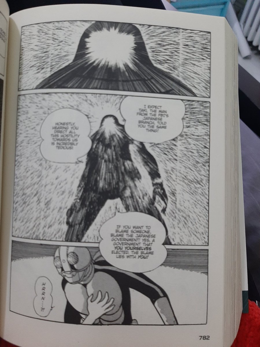 more thoughts on how kamen rider black sun was so good because it was not just reboot to Black, but spliced the formula of Black with Ishinomori's own writing in 1971 Rider. The prime minister depicted here as a villain is Eisuke Sato, Shinzo Abe's great uncle by the way. 