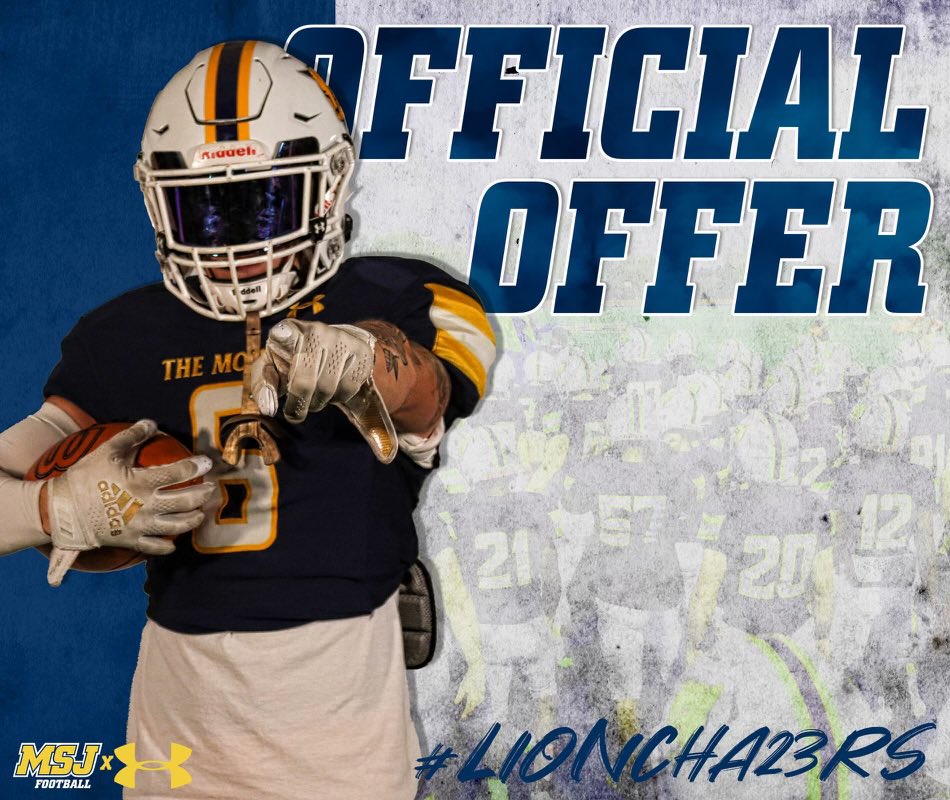 After a great talk with <a href="/CoachLittle7/">Lane Little</a> I’m grateful to say I have an offer to <a href="/MSJ_FB/">Mount St. Joseph Football</a>!!!! Very thankful for the opportunity <a href="/CoachHopperton/">Coach Hopperton</a> <a href="/BradleyBearsFB/">Bradley Football</a> <a href="/CSmithScout/">Chris Smith</a> <a href="/DFloyd02/">Damon Floyd</a>