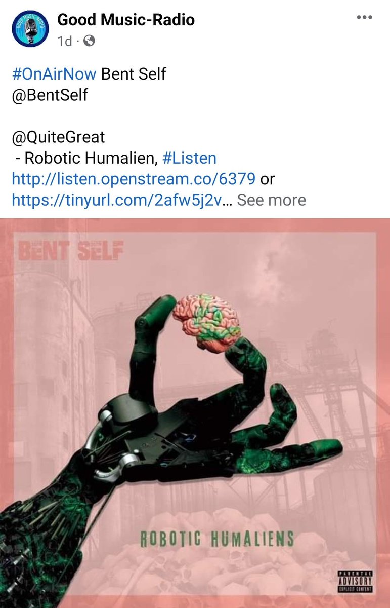 BentSelf's tweet photo. Shouts out to Good Music Radio adding and rocking my song Robotic Humaliens on the station 🎤🤘
#bentself #radio #robotichumaliens #alternative https://t.co/gOm3XQcO0K