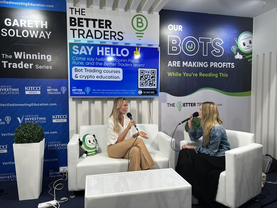 cryptorunes__'s tweet photo. It was an absolute pleasure interviewing 
#jessicasmw
 for The 
#bettertraders_
 Podcast. We talked about our mutual love for #Bitcoin, #Web3, and #DeFi. Can't wait for you guys to see this one. 😊 https://t.co/q80Dh7oEXp