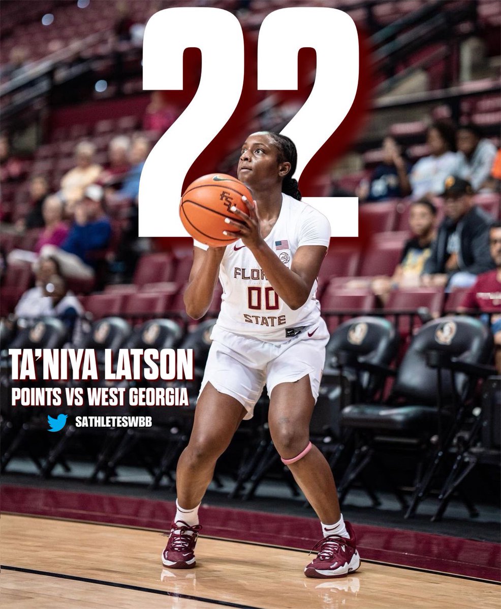 #AmericanHeritage HS (FL) alum & #FSU #LadyNoles freshman G Ta’Niya Latson (@NiyaLatson) scores 22 points in her freshman debut vs #WestGeorgia