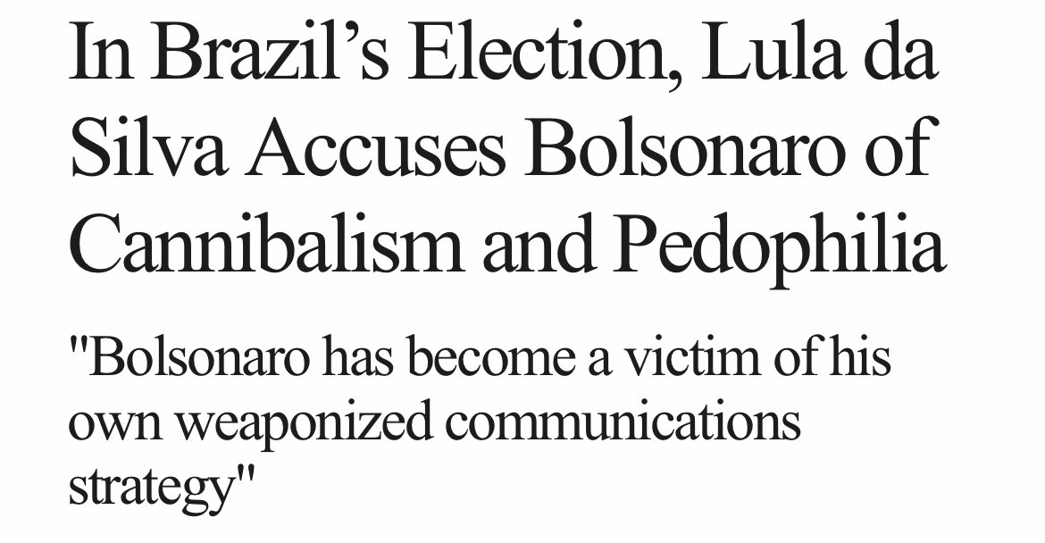 Lula campaigned on pedocon theory and WON. Take notes democrats