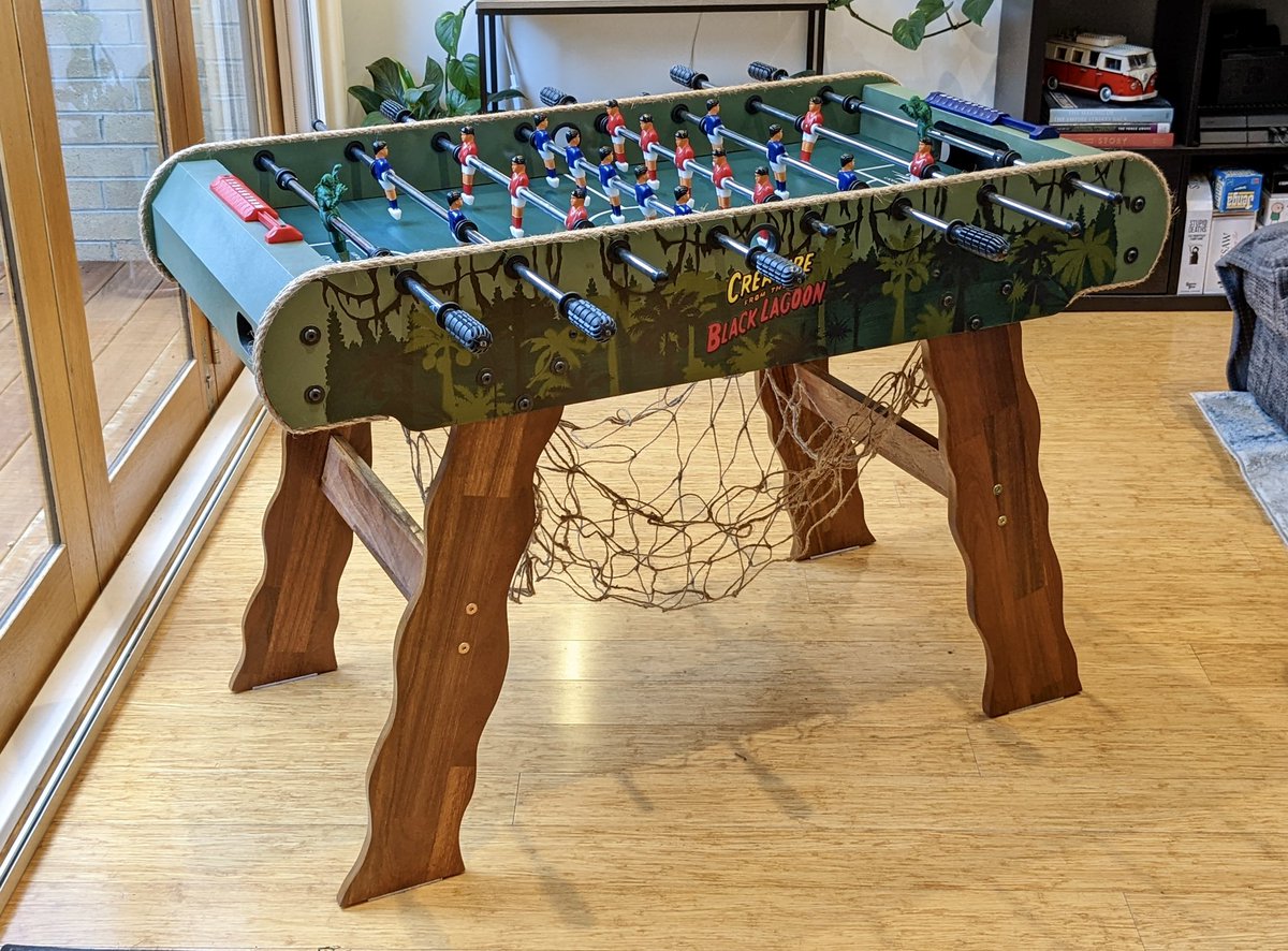 GeneticsMatt's tweet photo. Okay but has your fiancé ever designed, built and painted a custom Creature from the Black Lagoon foosball table for you?
.
#CreatureFromTheBlackLagoon #UniversalMonsters #ClassicHorror #Halloween https://t.co/5WeRtAMQhL