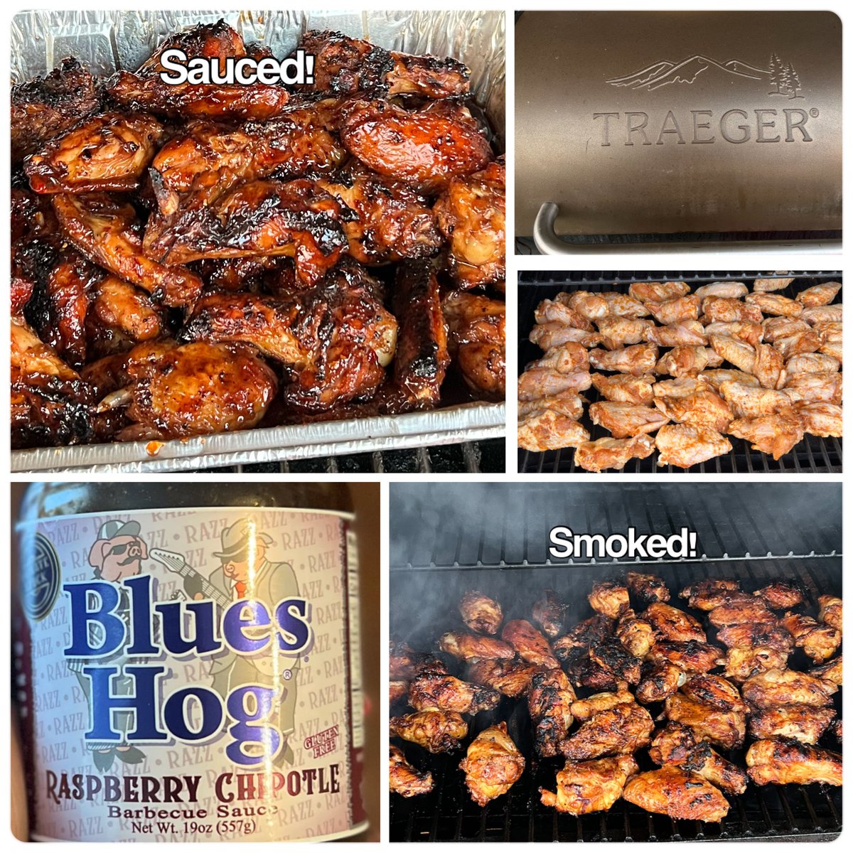 DrekaLove's tweet photo. My husband purchased a smoker a couple weeks agoโฆit has quickly become my new FAVE! Shout out to @AdkinsJovon for the sauce recommendation! ๐ #SmokedWings #RaspberryChipotle https://t.co/tiJMt4nxLD