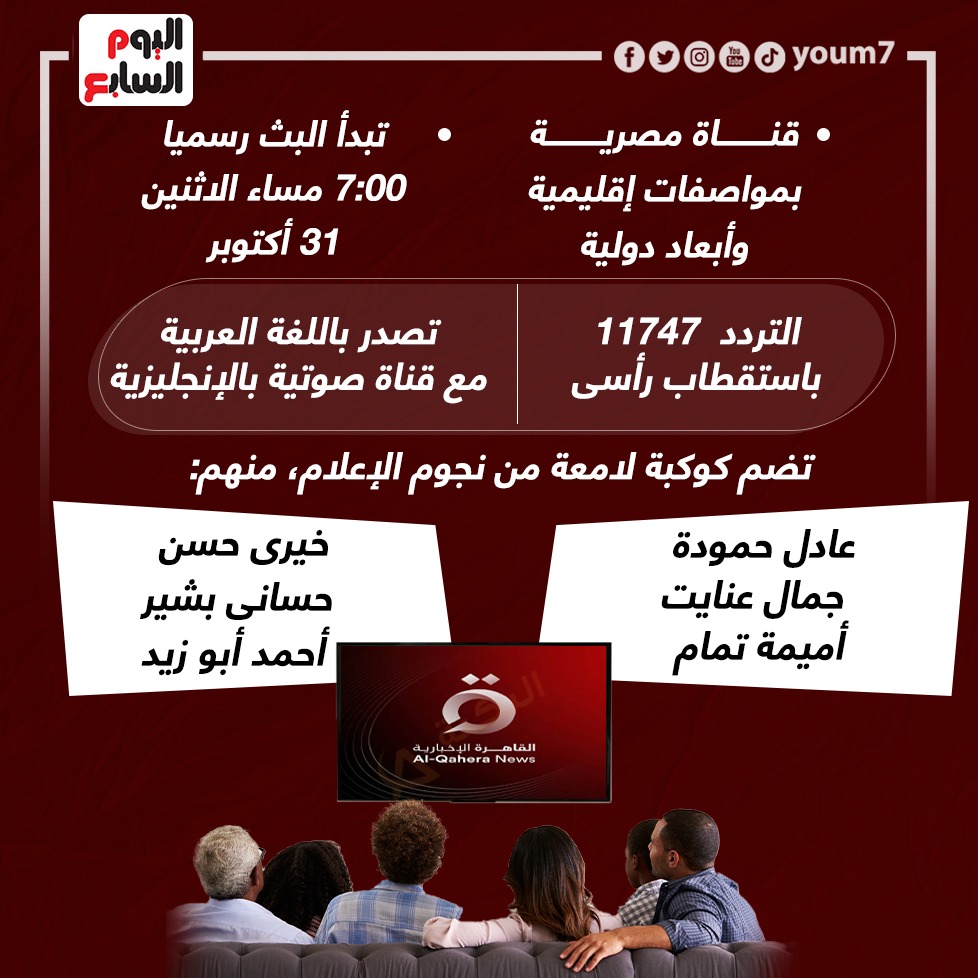 VideoYoum7's tweet photo. #عاصمة_الخبر تعانق السماء.. انطلاق قناة #القاهرة_الإخبارية رسميا خلال ساعات https://t.co/rEp1th9TxT