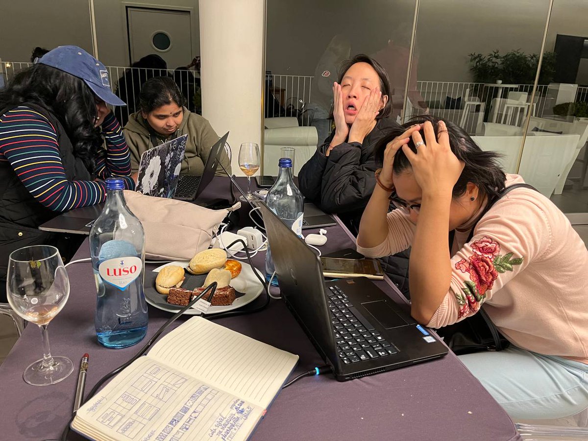 to_bries's tweet photo. Hackathons are just the same as group projects at school. Except you pick your team and they're all awesome geniuses. @moonpage_nft @GomathiT4 @sarahlu___ @ERypto3 @_HerDAO @Web3Hubs #WomenHack https://t.co/gQsZRlHzlY