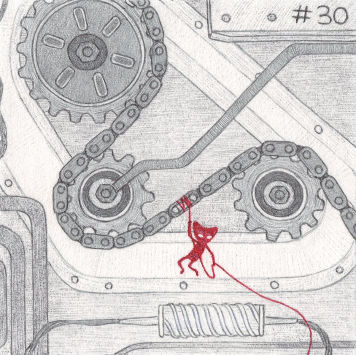 Lucile2992's tweet photo. #Inktober2022, Day 30: #Gear.

Proceed with caution!

#inktober #Unravel #Yarny #ColdwoodInteractive #machine #art #fanart #traditionalart https://t.co/CbVPEBaxPr