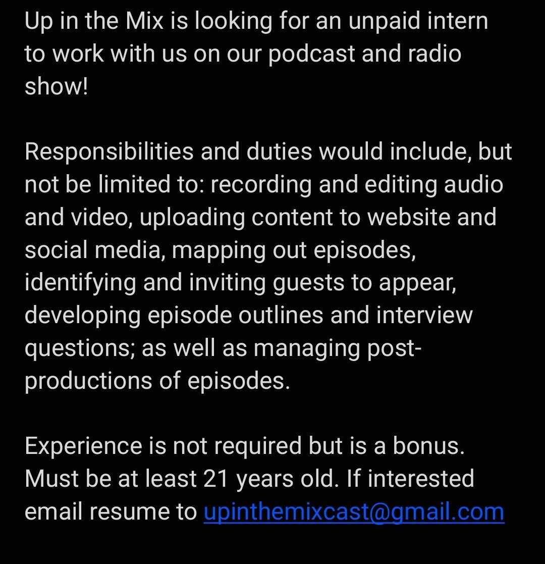 We're looking for an intern!