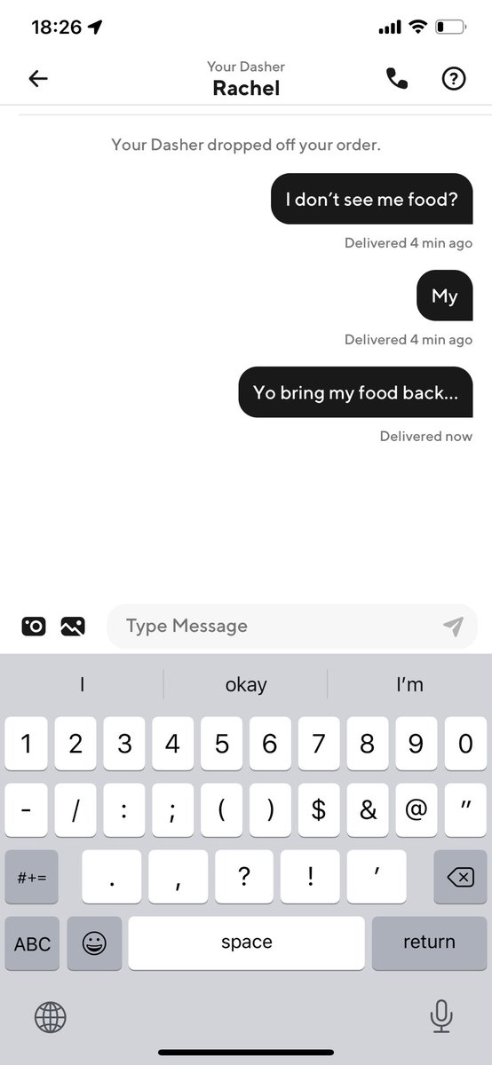 ForrestGoon's tweet image. For the first time ever, door dasher stole my food lmao.