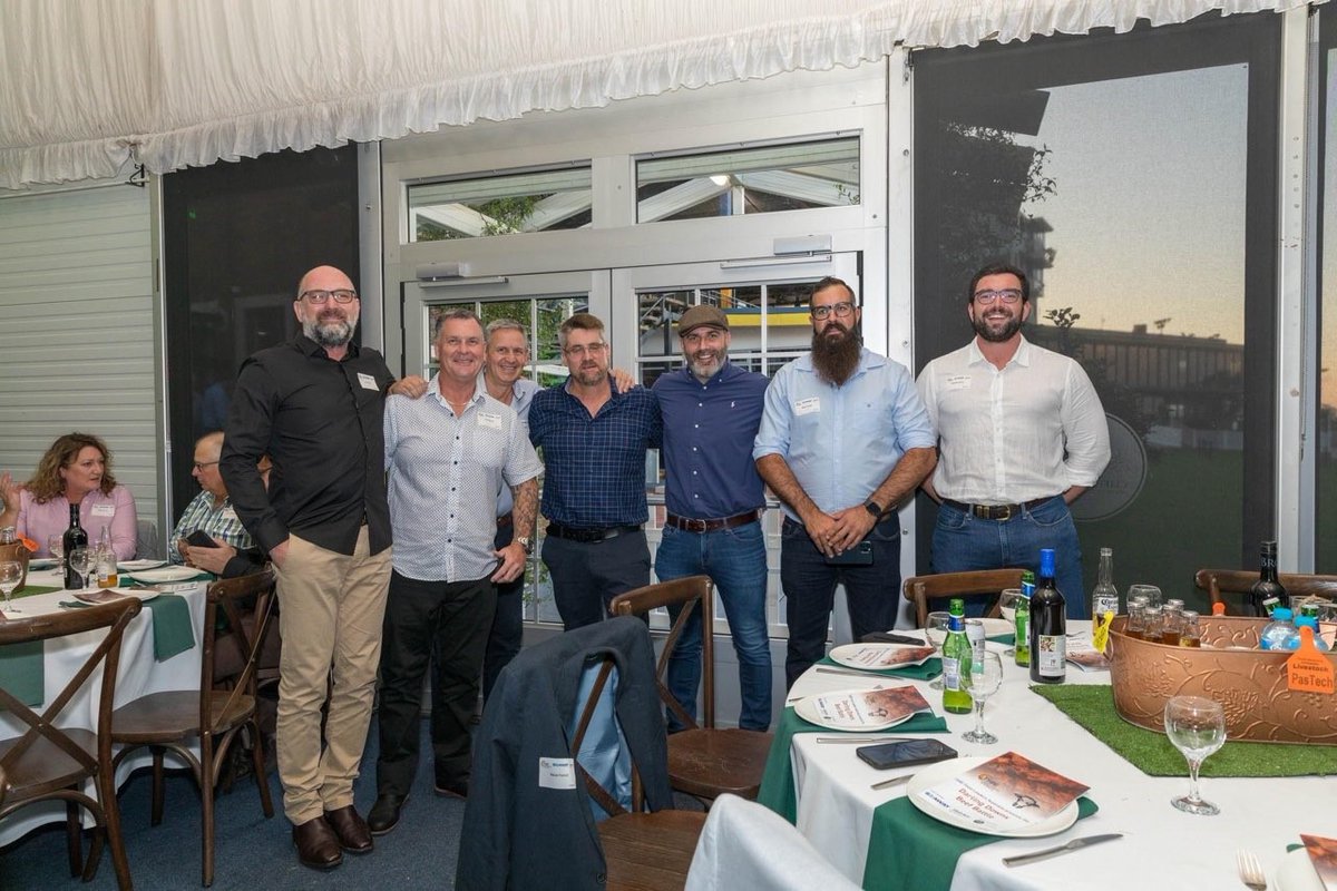 PAStech_Pty_Ltd's tweet photo. Great to catch up with Troy McKay from @RajantCorp, Ewan Meldrum from @qteq, Gary Barrett and Matt Crissfio from @Vestas, Ian Davies, Steve French and Morgan Davies from @PAStech_Pty_Ltd at The Darling Downs Beef Battle last Thursday. Fantastic event.
#tsbe #nutrienagsolutions https://t.co/H58ItmJBvZ