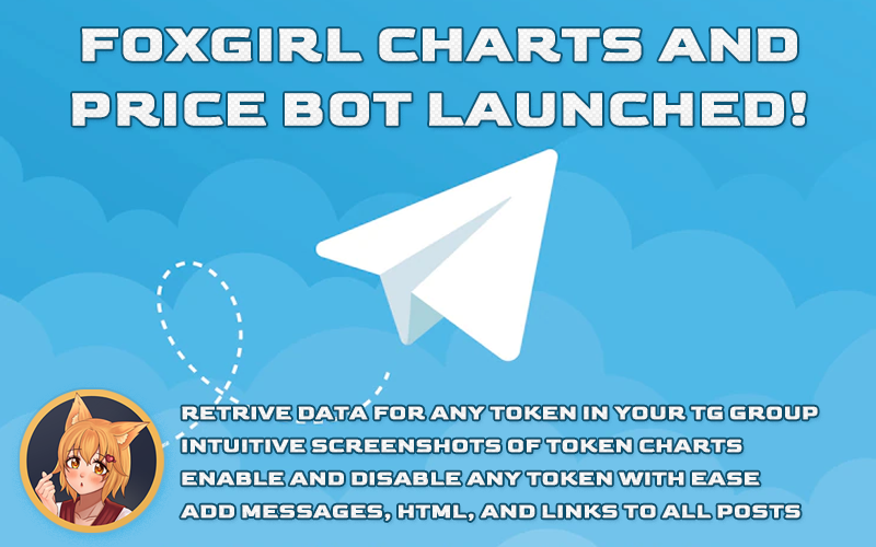 FoxGirl's Charts and Price Bot For Telegram Has Been Released! Allow your Telegram group to display the most useful token data and the best screen captures of all mainstream TG Price Bots. More features and tools coming soon! 

foxgirl.com/charts-price-b…