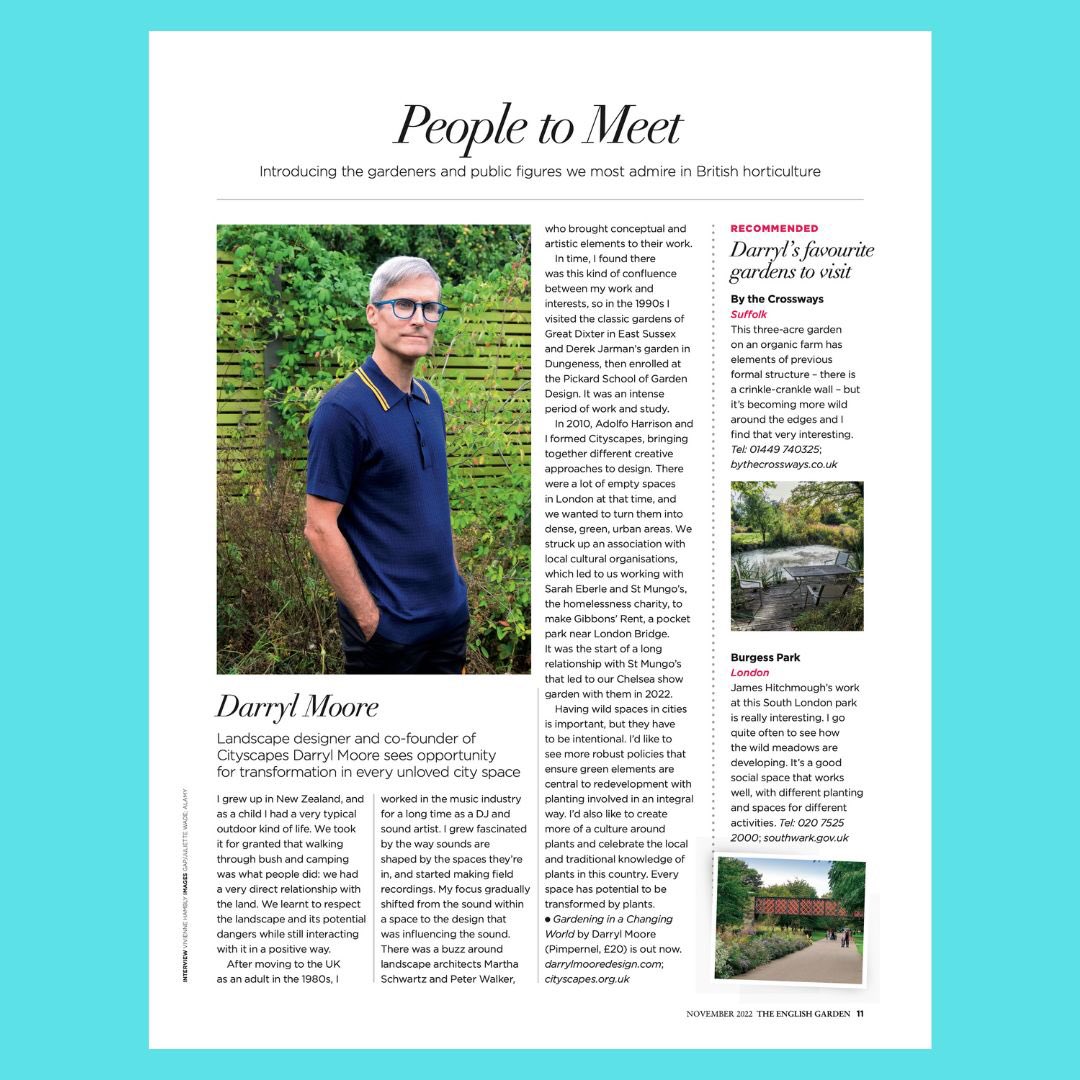 People to Meet profile article by @vivienne_hambly in @TEGmagazine #gardeninginachangingworld @PimpernelPress #landscapedesign @cityscapesUK