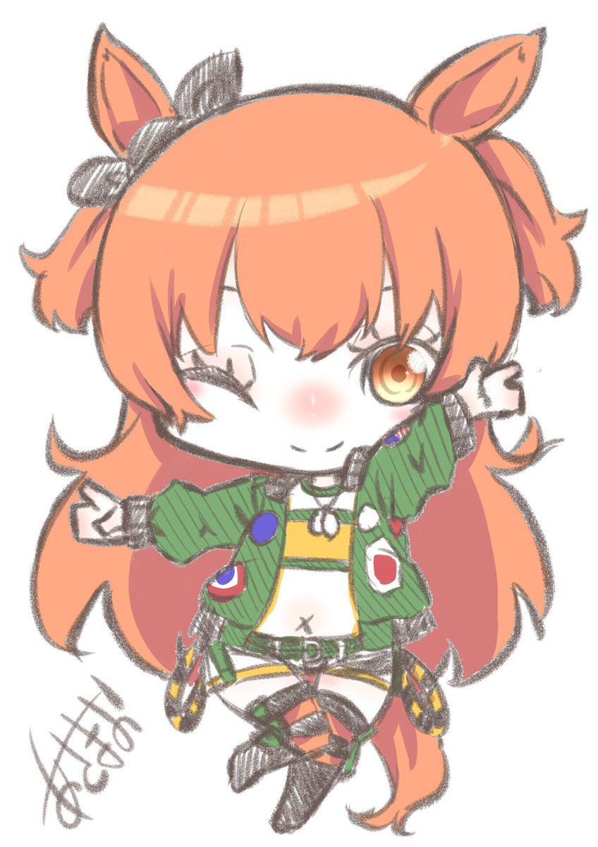 マヤノトップガン(ウマ娘) 「おはようございまっす(`・∀・')げつようびー☆ミ今週も程よくできる範囲で頑張っ」|あさぎりまお＠お仕事募集中☆ミのイラスト