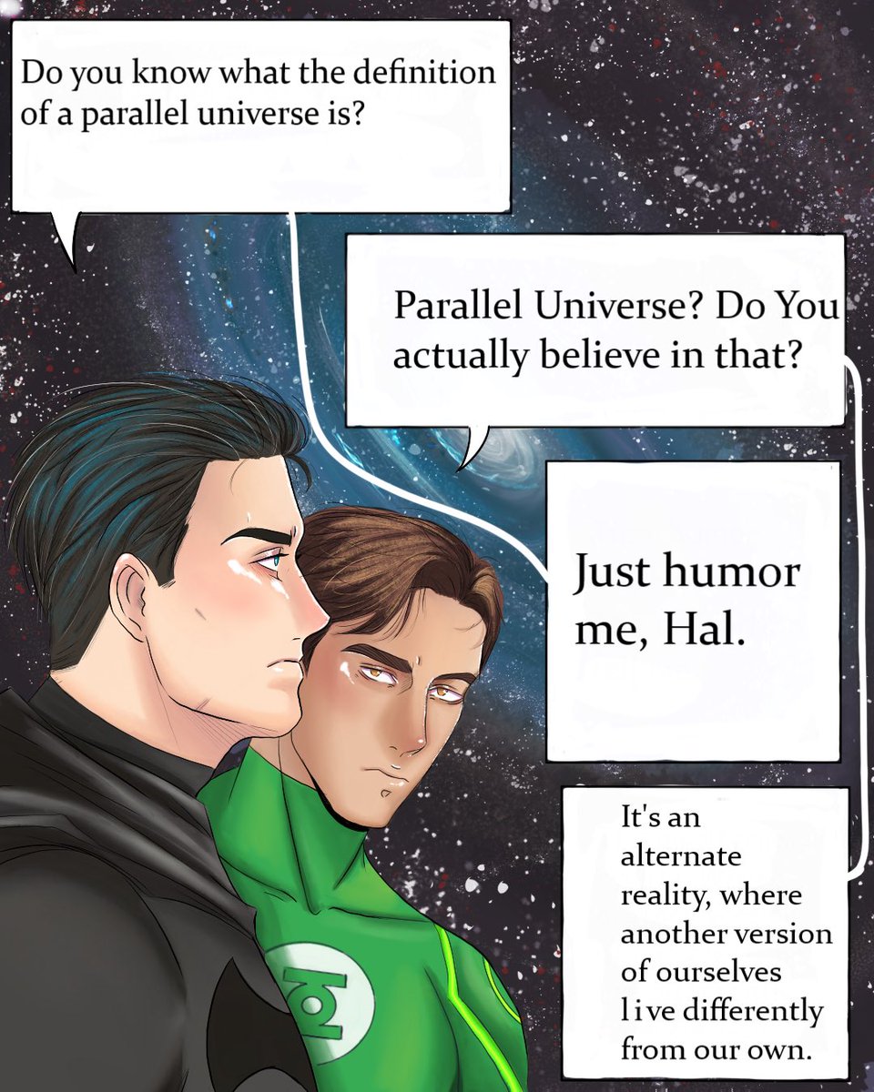 R3NN29's tweet photo. Happy Halloween @sunkiller44 , this is my entry for the Halloween exchange. Hal Jordan and Bruce Wayne mini comic. A ship I’m not familiar with, but glad to have done it.
#artsyHE22 #haljordan #BruceWayne #greenlantern #Batman #BatLantern #bruhal #lanternbat https://t.co/XvDwXhixTr