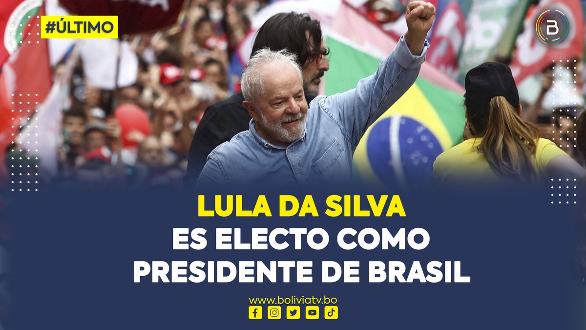 #Último 🔴 | @LulaOficial venció a Jair Bolsonaro en la segunda vuelta electoral de #Brasil y se convertirá en presidente por tercera vez. El candidato del Partido de los Trabajadores alcanza el 50,82% contra un 49,18% de Bolsonaro con un 98,68% de las mesas escrutadas.