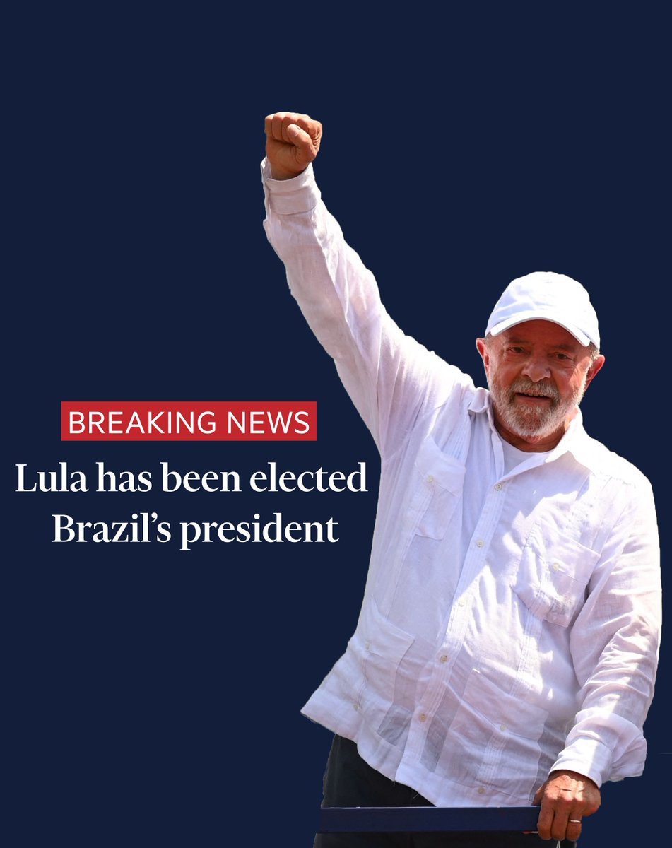 Breaking news: Luiz Inácio Lula da Silva has won the presidential election in Brazil, defeating incumbent rightwing leader Jair Bolsonaro and setting the stage for a return to leftwing governance in Latin America’s largest nation on.ft.com/3sJ8zmB