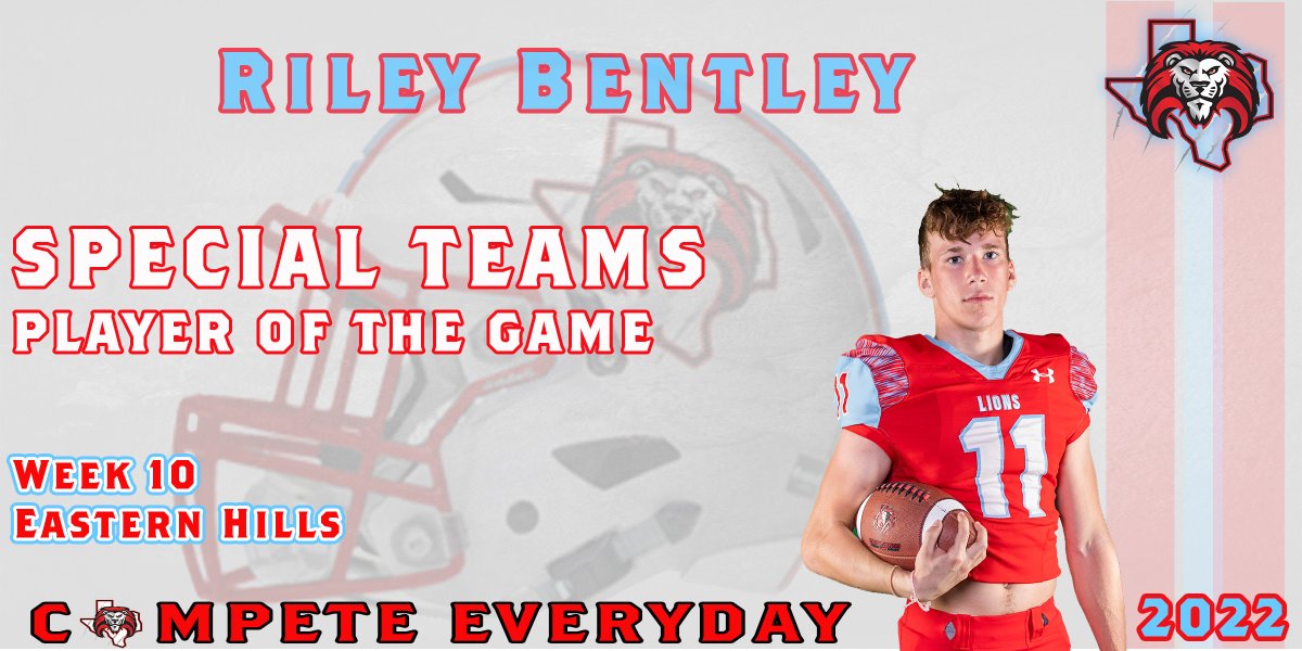 CastleberryLion's tweet photo. Congratulations to our Week 10
Varsity Special Teams Player of the Game.  
Riley Bentley 

#CISDAthletics #CastleberryISD #CHS_lions #LionPride #CHSFamily #CompeteEveryday https://t.co/wVjlWLG5Qj