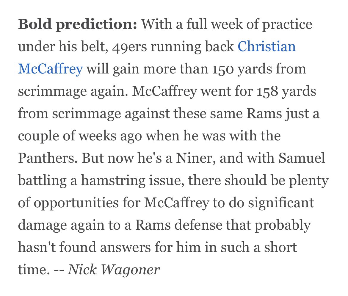 Please don’t go check some of my other, awful predictions but this is from Friday…