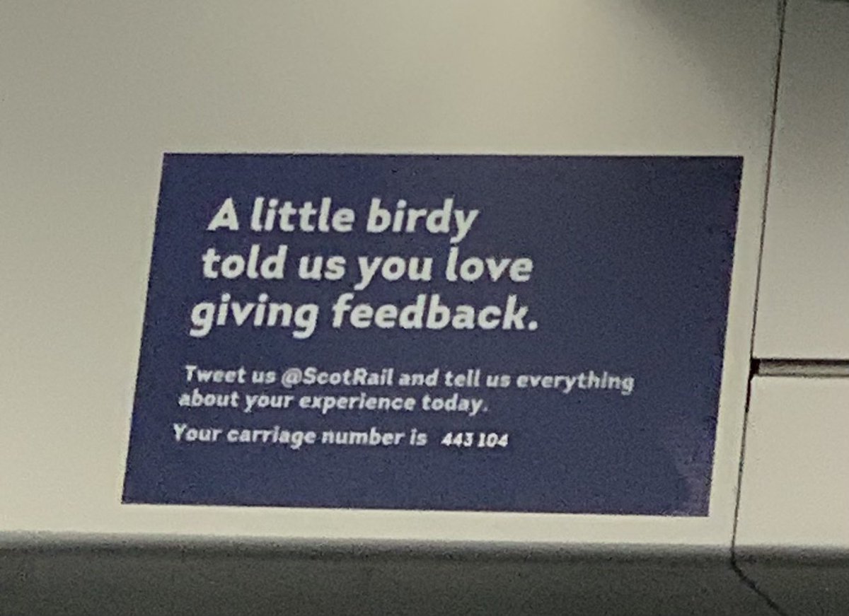 well we’re on the last train for Edinburgh from Glasgow and the driver says,”we’re still waiting for the conductor he’s still 5 minutes away” seconds later we’re moving and I hope the poor conductor made it in time and not running up the platform shouting “wait fur me!” <a href="/ScotRail/">ScotRail</a>