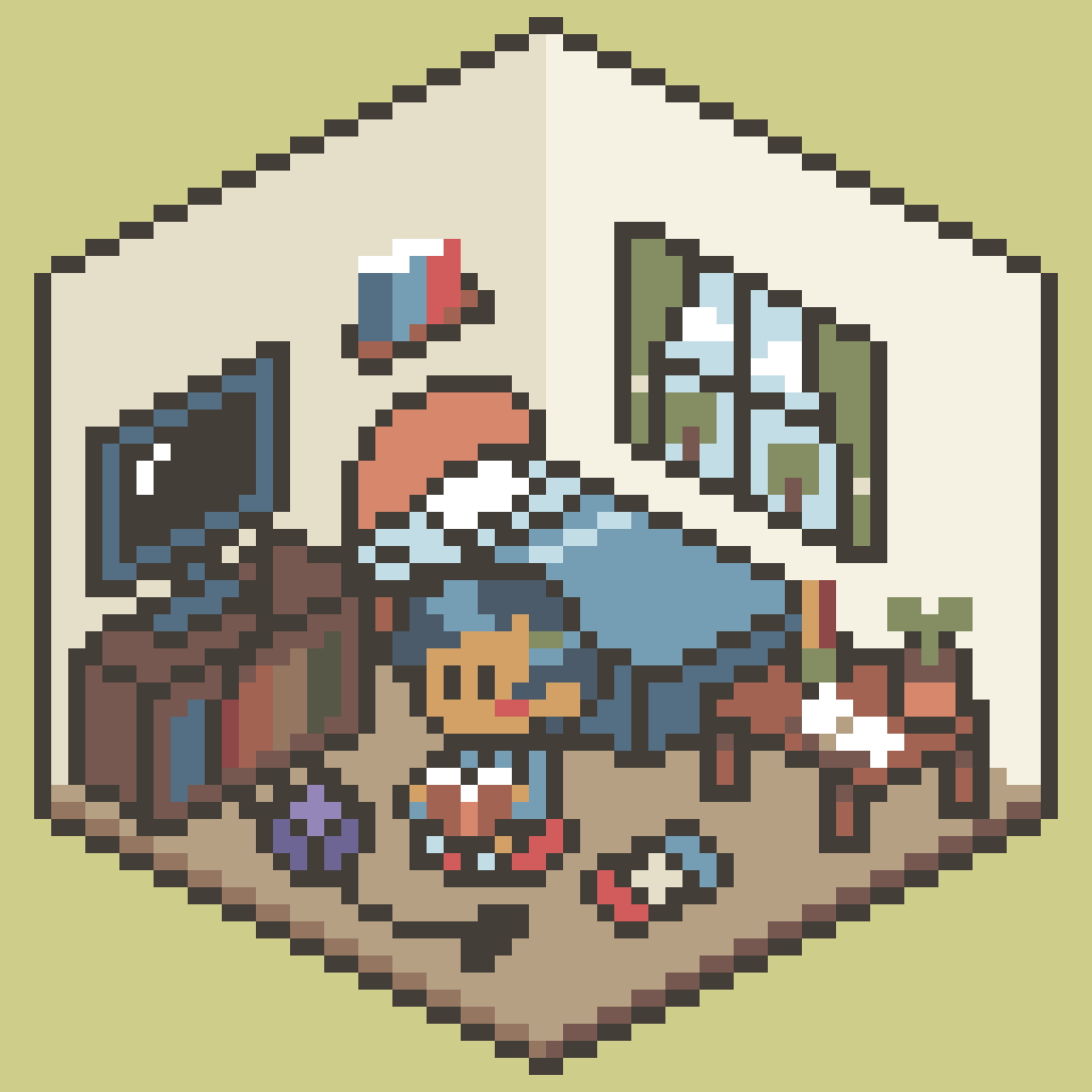 「クォータービュー企画のテンプレートを使って描いたマーシーの部屋 」|みわ子のイラスト