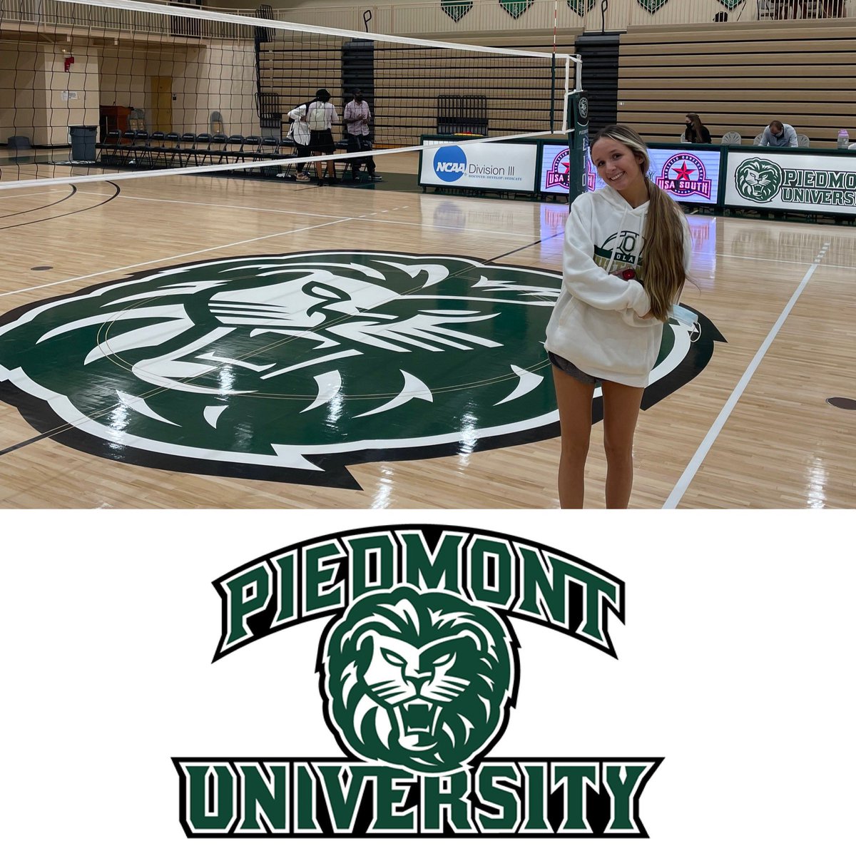 dickiewingate's tweet photo. Alex Wingate has verbally committed to play volleyball for the Piedmont Lions. She is graduating early in December so she will be enrolling early and joining the team in January for their offseason conditioning. Very proud of her and the work she’s put in. https://t.co/R7KSQI7Bwu