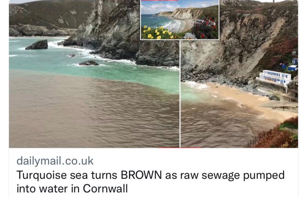 MrJohnNicolson's tweet photo. Priceless from @DailyMailUK Great supporters of English water privatisation they’ve reported the dumping of raw sewage into a Cornish bay by quoting a parody account run by a spoof MP from a non existent constituency. What journalism!  @MichaelTakeMP https://t.co/62TqAyJmyw