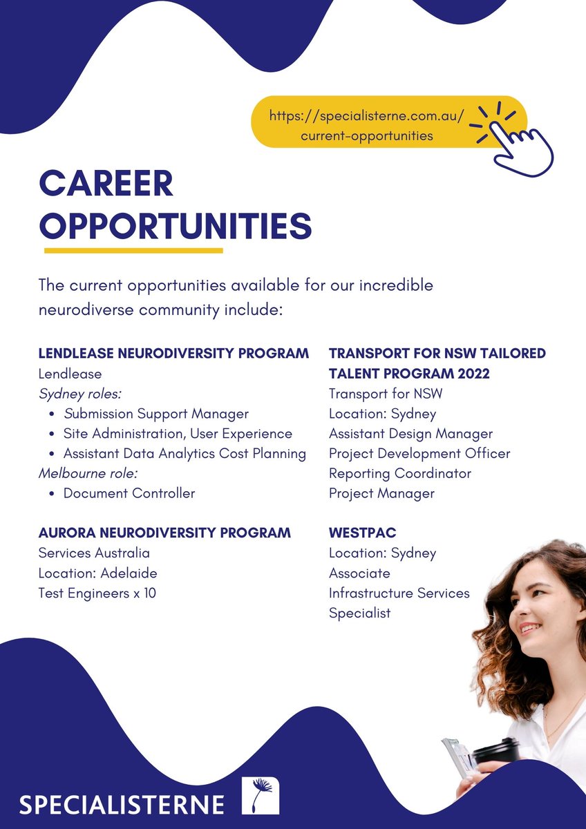 Our friends at @SpecInAus have a few positions available for job seekers on the #Autism Spectrum.  Learn more about each of the positions here: specialisterne.com.au/current-opport… #neurodiversityatwork #careeropportunities #neurodiversity