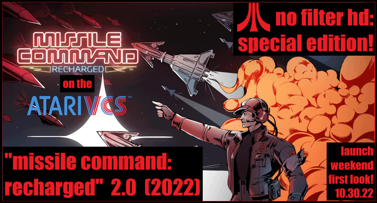 ballistikcoffee's tweet photo. 🎃A Hallows Eve Premiere! #NoFilterHD #SpecialEdition! I play #MissileCommandRecharged for #AtariVCS on #launch weekend! How does it fare up to the original #Atari #recharged game from 2020? I play the #game & give a final score @ THE END! 🚀#vintagegaming https://t.co/dXitpFgi5R https://t.co/ifYBczXwMi