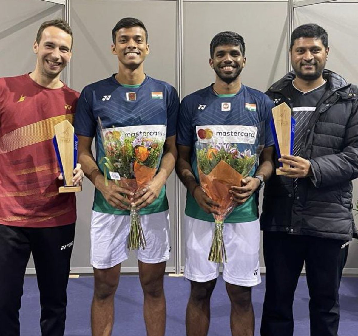 #FrenchOpen2022 🏸 #FrenchOpenSuper750 Title winners 👏🏽 😃 📸 @satwiksairaj & @Shettychirag04 won their first Super 750 title and 2nd BWF World Tour title in 2022. Recap: scroll.in/field/1036218/