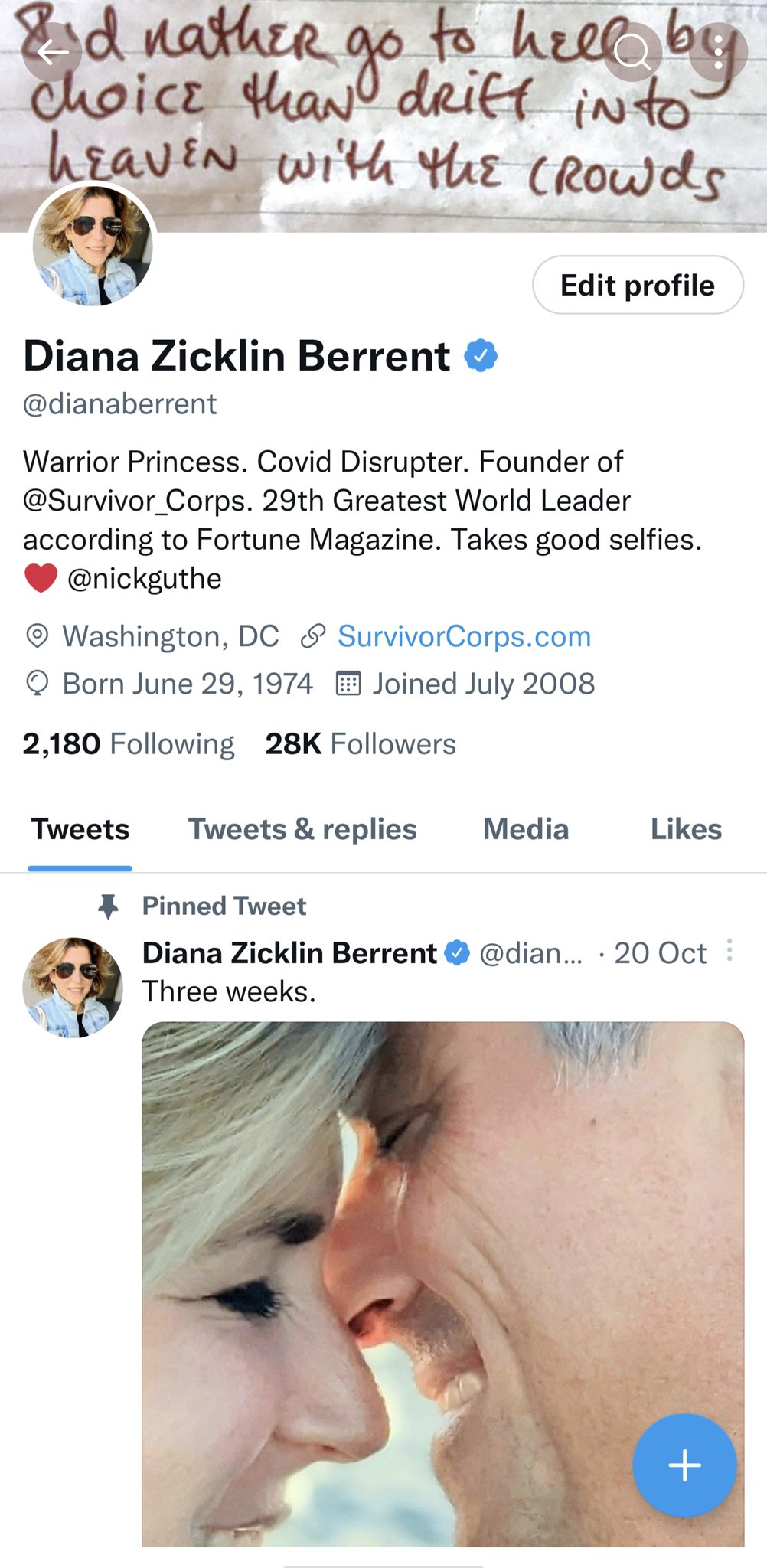 Diana Zicklin Berrent on Twitter "If it all goes to hell this will be