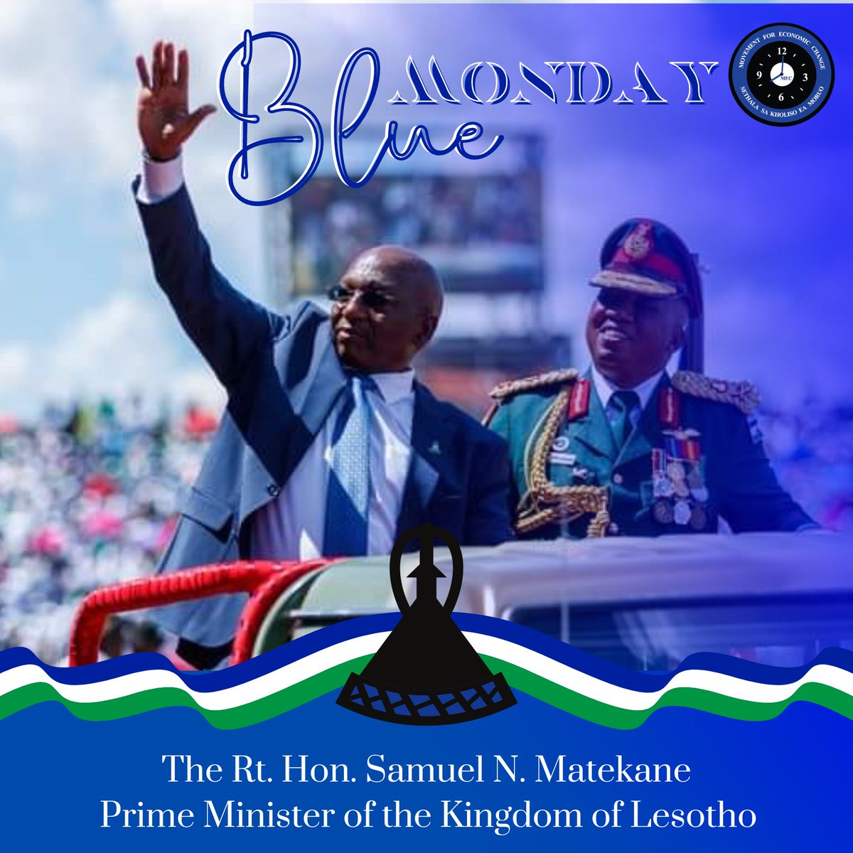 Happy #BlueMonday in this new era for #Lesotho, the spirit of hope and renewal is palpable. We wish our new Prime Minister all the very best under God's merciful grace to lead our nation to prosperity. We wish him and all Basotho, a blessed week ahead. #KeNako #Lstwitter