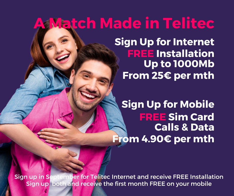 TelitecComms's tweet photo. Offer Extended until 31st October
A Match Made in Telitec!
For More info on, Click Below
https://t.co/wFNS5rk65b
#freeinstall #freesimcard #together #bettertogether #fibre #mobiles #TV #internet https://t.co/iFaSty5e9Y