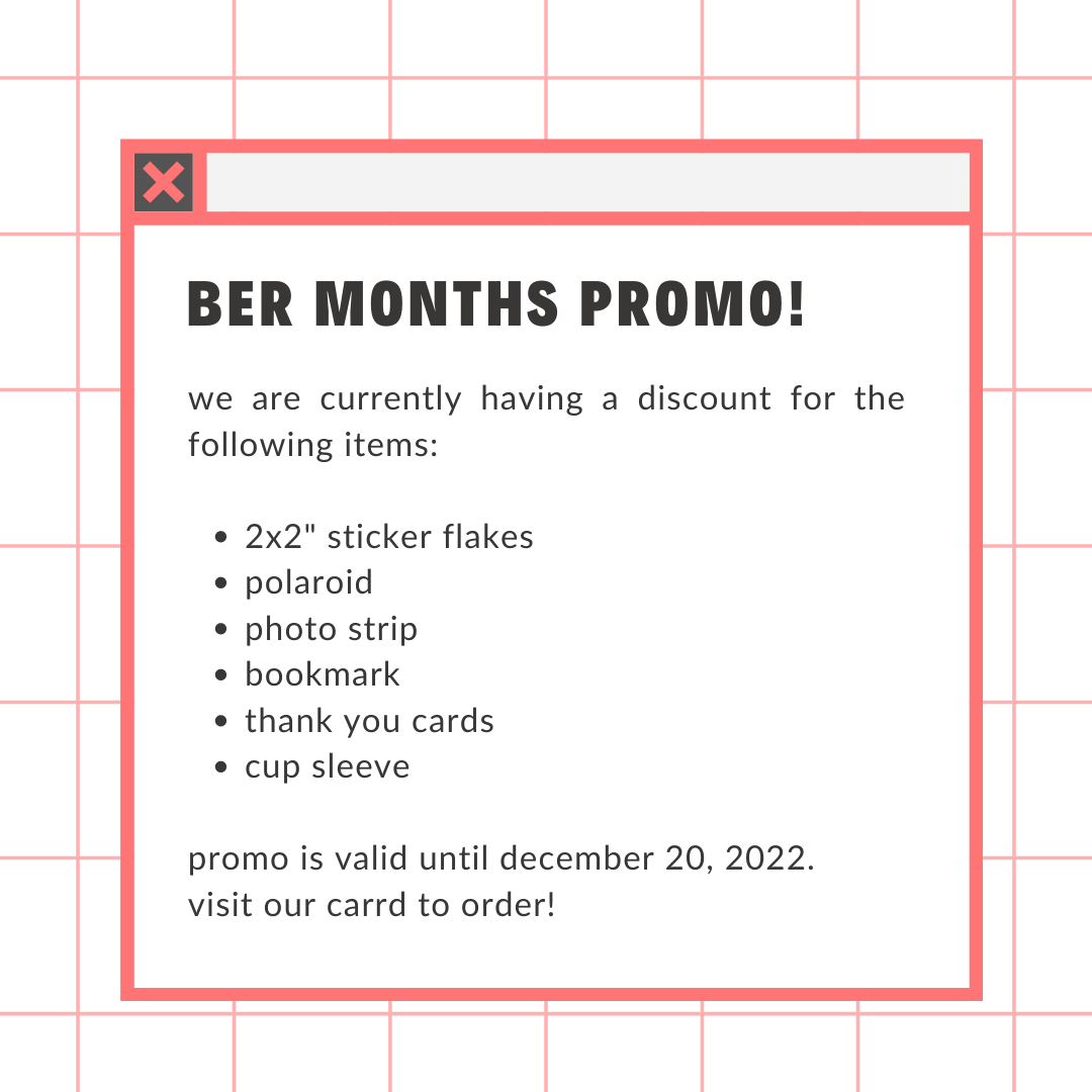 artcloudprints's tweet photo. PROMO ALERT!! 📢

enjoy lower prices for custom prints + lower minimum quantity per item! this promo will be valid until december 20 only, so hurry and order now 🥳

for more info, check our carrd: https://t.co/XdVWJgbcoa https://t.co/lKVa1jfPzf