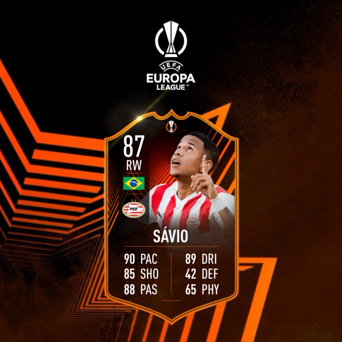 TalkFootballENG's tweet photo. ⭐️ SAVIO UPGRADE ⭐️ 

The predicted stats for the +1 upgrade of Savio coming this week! 🇧🇷🚨

#FIFA23 https://t.co/TsOxijW5Dl