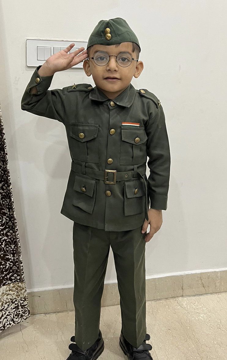 RajeevVerma18's tweet image. My son(Maheer) as The Legend Subhash Chander Bose on National Unity Day #schoolfunction #fancydress #theairforceschool @souindia
