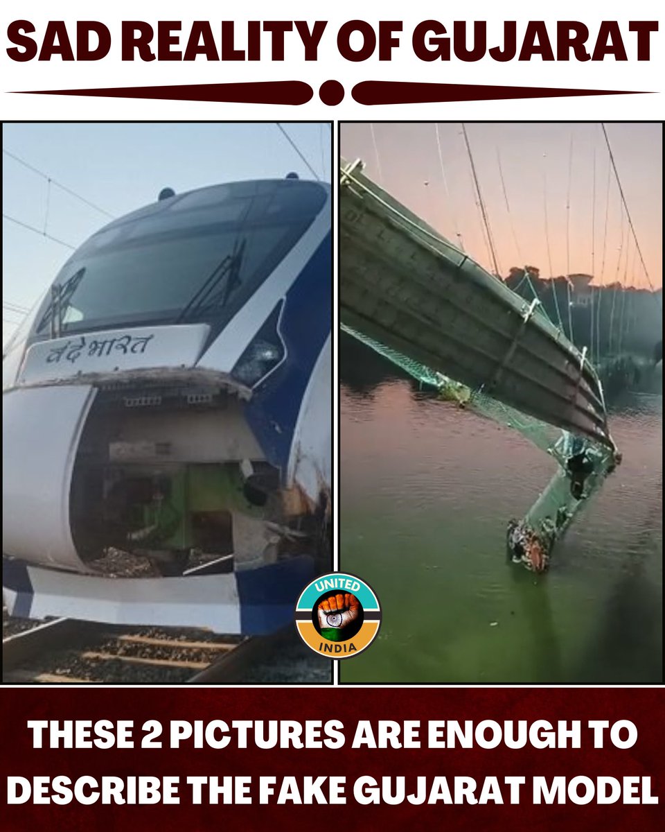 Puratchi82's tweet photo. Sad reality of #Gujarat 
#MorbiBridgeCollapse 

பொய்களும் போலிகளும் நிச்சயம் அம்பலப்பட்டே ஆகும்.. https://t.co/yZFhSZNg3P
