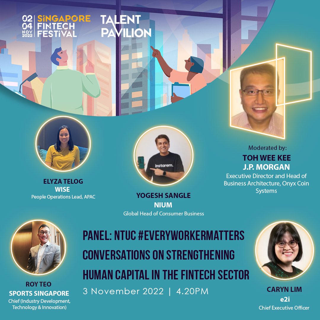 talentpavilion's tweet photo. Due to the rapid growth of the FinTech Industry in the past 5 years, it has resulted in an acute shortage of FinTech talents in Singapore.

Join us as we dive deeper to discuss shortage in human capital in the FinTech sector and the skills required to pivot into this industry. https://t.co/MZZFYl2mWU
