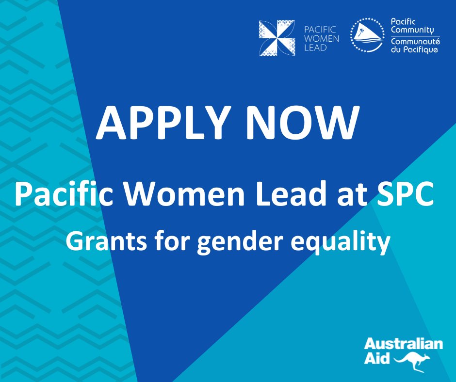 📢 Apply now for #Pacific #GenderEquality grants! Announcing a new round of grants for gender equality through #PacificWomenLead at SPC. 📆 *Applications OPEN from 31 October to 6 December 2022* ⏩ bit.ly/3yw0Snj